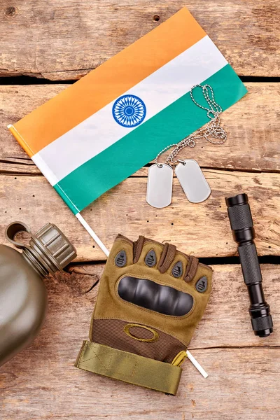Set of indian army items.