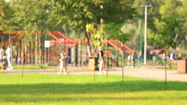 Parque infantil en el parque. — Vídeos de Stock