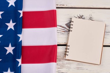 Amerika ve boş kağıt defter bayrağı.