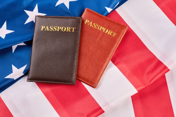 Zblízka dva pasy na americkou vlajku. — Stock fotografie