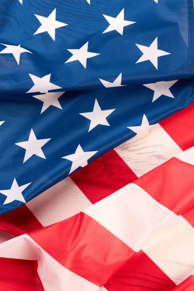 Americká vlajka zblízka. — Stock fotografie