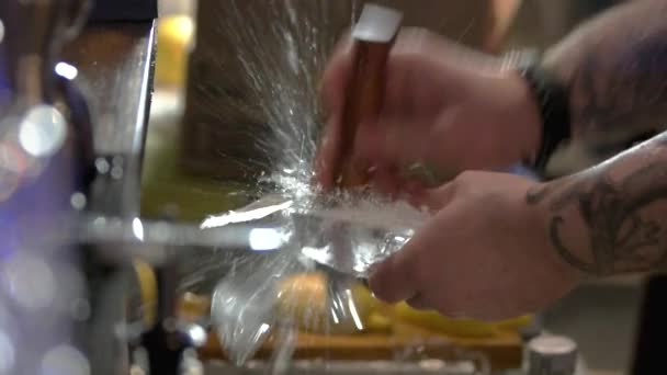 Cracking solid ice pieces. — Stock Video