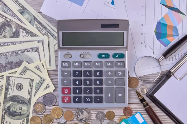 Attributi calcolatore, denaro e contabile . — Foto Stock