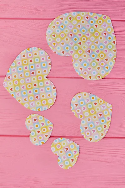 Set of paper hearts, top view. — Stock Photo, Image