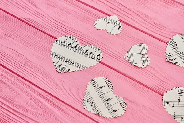 Music concept with paper hearts. — Stock Photo, Image