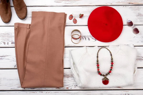 Güzel kış kadın kıyafeti.