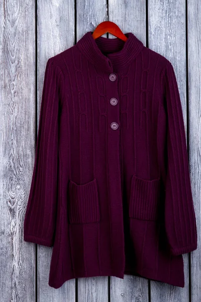 Burgundy wool coat. — Stock Photo, Image