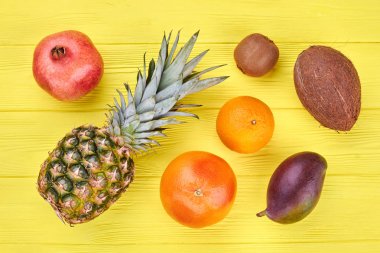 Tropikal meyve, üstten görünüm ürün yelpazesine.