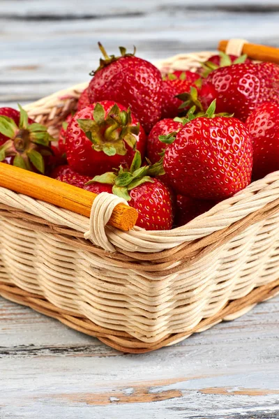 Basket of ripe sweet strawberries.