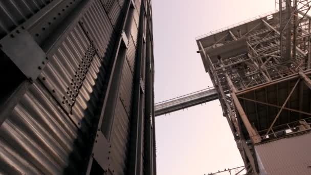 Huge metal building, up view. — Stock Video