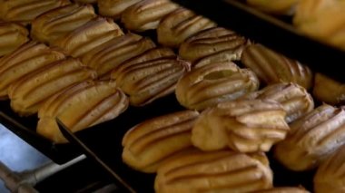 Taze pişmiş gevrek dikdörtgen eklerleri.