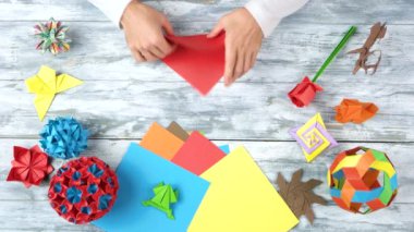 Origami şekil yapma süreci.