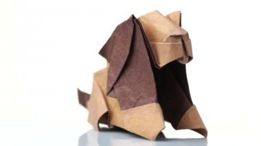 Origami aslan yakın çekim.