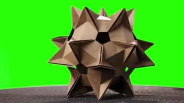 Sarı origami dönüşüm dikenli top.