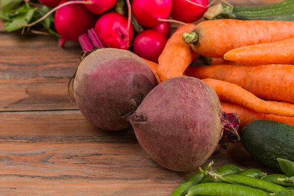 Fresh homegrown raw vegetables.