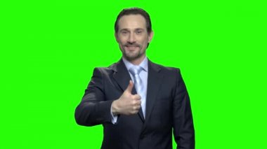 Başparmak mutlu işadamı portresi ortaya.