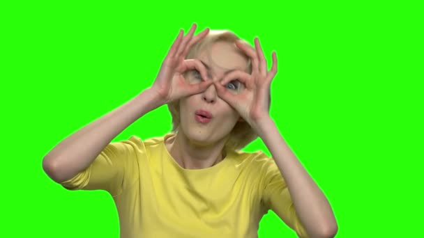 Portrait of excited woman making funny faces. — Stock Footage Portrait of excited woman making funny faces. Royalty Free Stock Footage