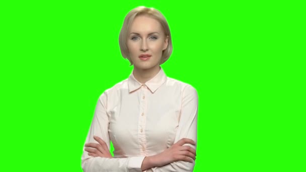 Szexi szőke üzleti nő portré. — Stock videók