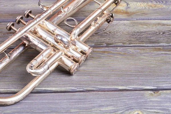 Vintage trumpet och kopia utrymme. — Stockfoto