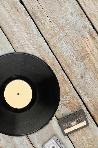 Grabación de vinilo, casetes y espacio de copia . — Foto de Stock