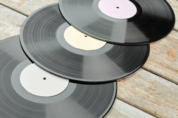 Fundo musical com discos de vinil . — Fotografia de Stock