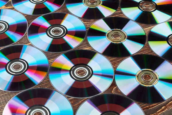 Achtergrond van kleurrijke cd 's. — Stockfoto