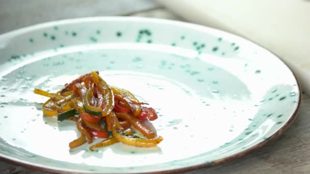 Verduras cocidas de cerca . — Vídeos de Stock