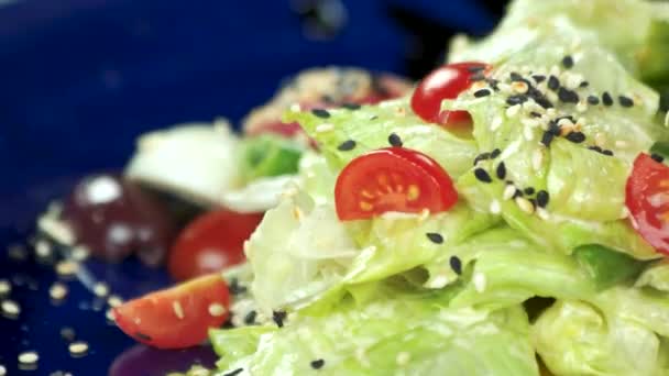 Lezzetli salata makro. — Stok video