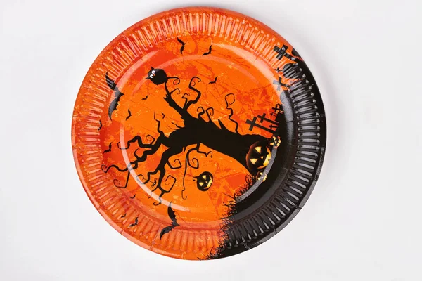 Halloween holiday plate isolated.