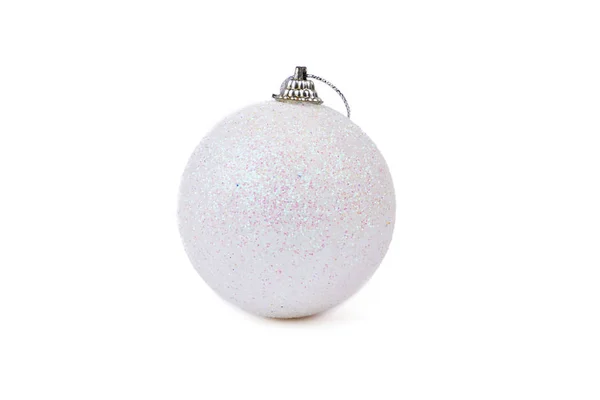Duży biały błyszczący Boże Narodzenie ball. — Zdjęcie stockowe