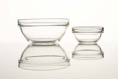 Yansıtıcı yüzeyi iki cam kase.