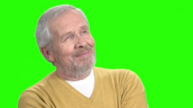 Pozitif düşünen adam, yeşil ekran.