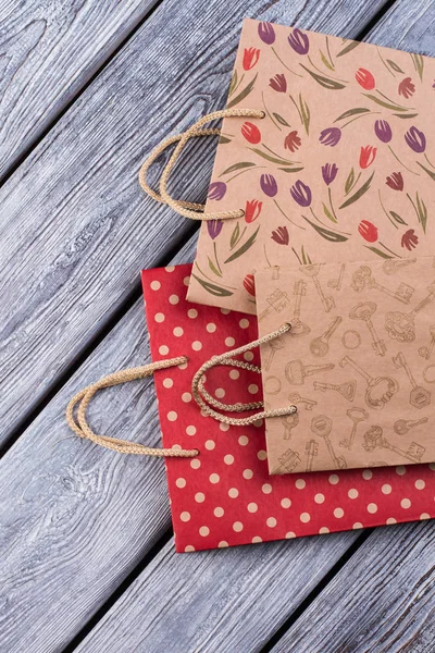 Craft paper shopping bags.