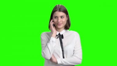 Evet seksi kadın katip portresi.