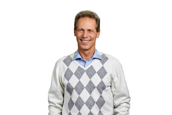 Retrato de hombre feliz sobre fondo blanco . — Foto de Stock