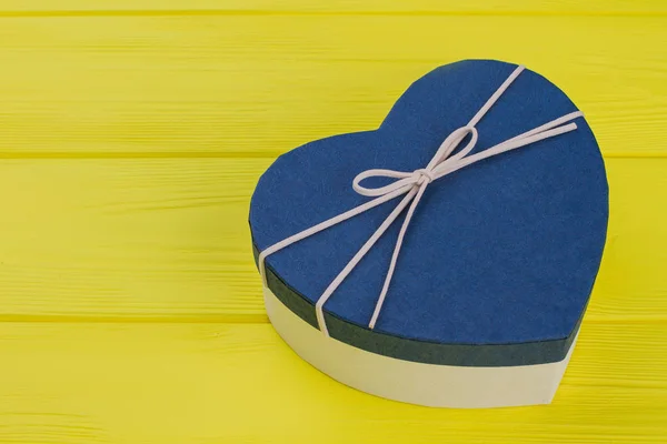 Caixa de coração azul . — Fotografia de Stock