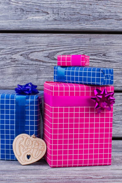Fundo de férias Valentine com caixas de presente . — Fotografia de Stock