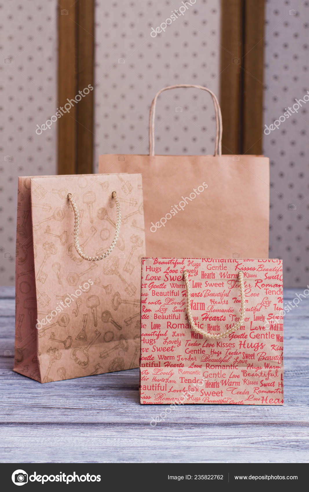 pink kraft paper bolsas