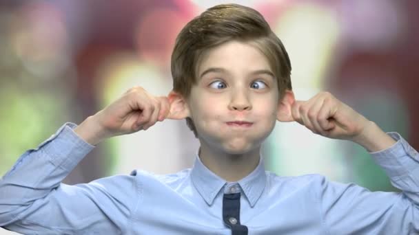 Pre-teen boy making monkey face. — Stock Footage Pre-teen boy making monkey face. Video Clip