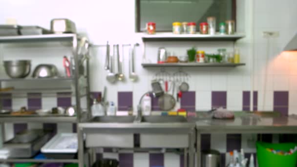 Blurred background of vintage kitchen interior. — Stock Video