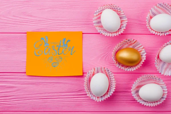 Easter festive background with eggs.