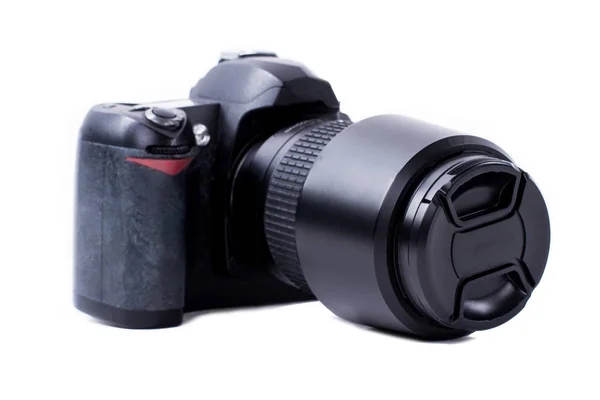 Közelről fekete digitális fényképezőgép. — Stock Fotó