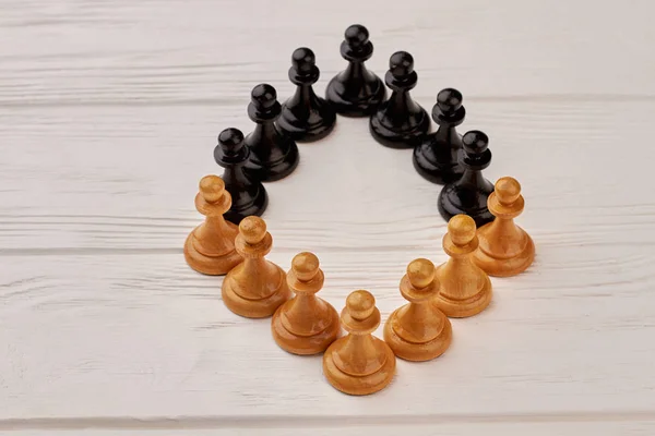 Set of black and white chess pieces. — Stock Photo, Image