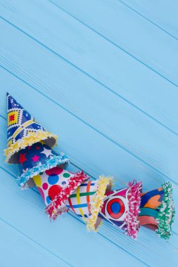 Doğum günü partisi koni şapka, üst görünüm.