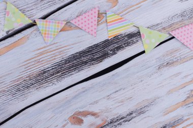 Dekorasyon için kağıt parti bayrakları.