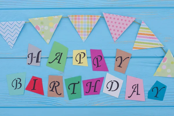 生日快乐题词从五颜六色的信件. — 图库照片
