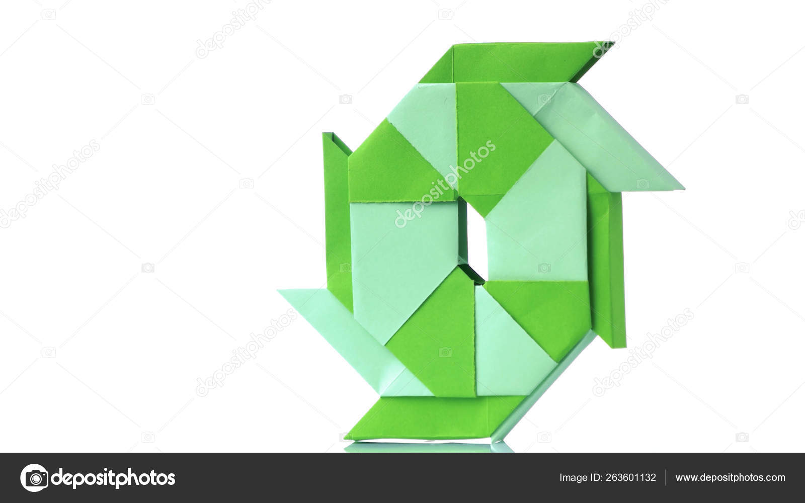 Transforming Ninja Star Origami On White Background Stock