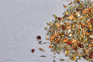 Bitkisel çayı kapatın ve kopyalama alanı.