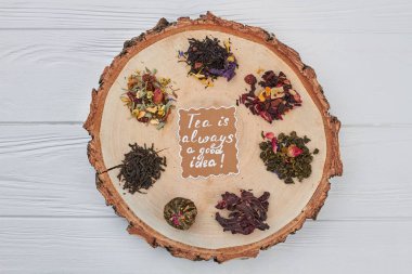 Doğal ahşap çay çeşitli.