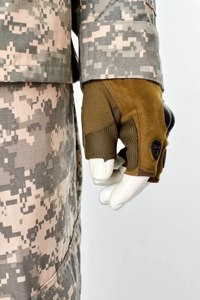 Militär Arméuniform Fingerlösa handske. — Stockfoto